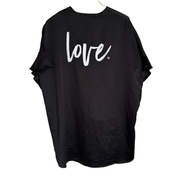 Victoria’s Secret One Size Black Silky Robe Flowy Silky Tie Top Coverup Love - Picture 2 of 13